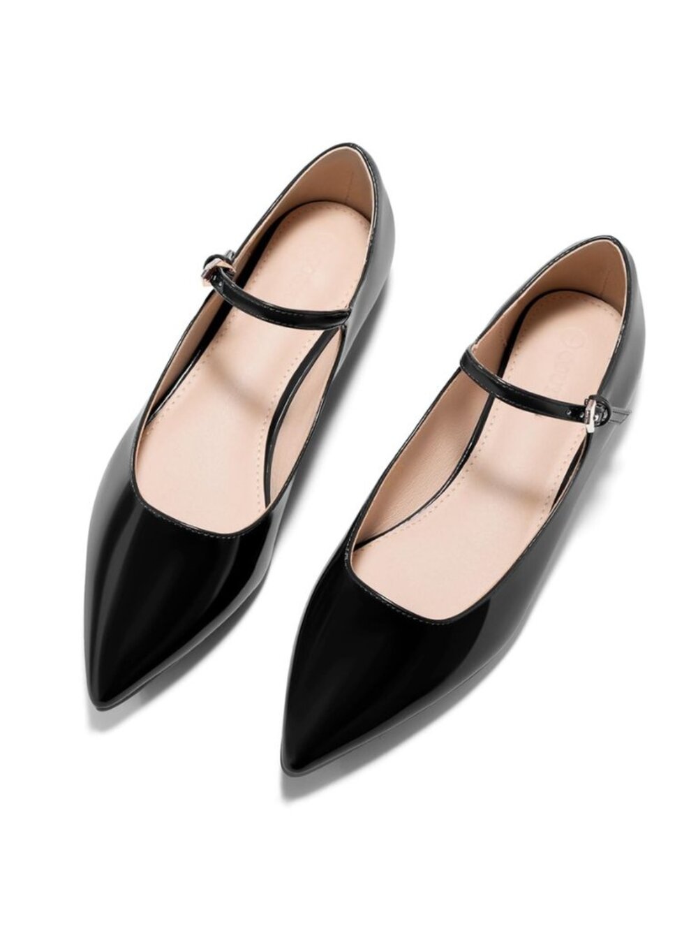 Womens Mary Jane Flats Closed Pointed Toe Ballet Flats Work Shoes